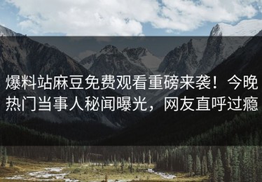 爆料站麻豆免费观看重磅来袭！今晚热门当事人秘闻曝光，网友直呼过瘾