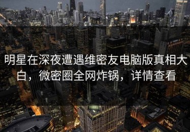 明星在深夜遭遇维密友电脑版真相大白，微密圈全网炸锅，详情查看