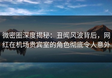 微密圈深度揭秘：丑闻风波背后，网红在机场贵宾室的角色彻底令人意外