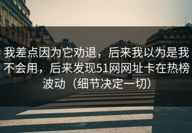 我差点因为它劝退，后来我以为是我不会用，后来发现51网网址卡在热榜波动（细节决定一切）
