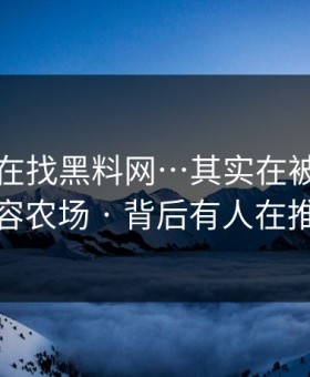 你以为在找黑料网…其实在被引到内容农场 · 背后有人在推