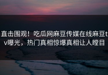 直击围观！吃瓜网麻豆传媒在线麻豆tv曝光，热门真相惊爆真相让人瞠目