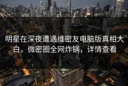 明星在深夜遭遇维密友电脑版真相大白，微密圈全网炸锅，详情查看