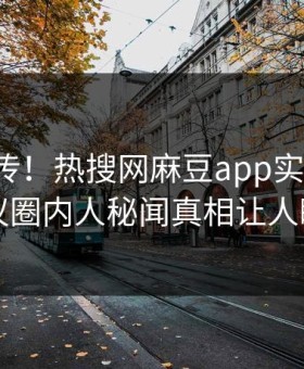 全网疯传！热搜网麻豆app实时更新，热议圈内人秘闻真相让人瞠目