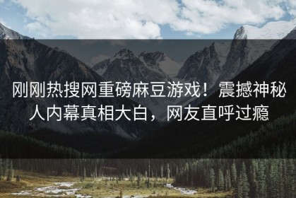 刚刚热搜网重磅麻豆游戏！震撼神秘人内幕真相大白，网友直呼过瘾