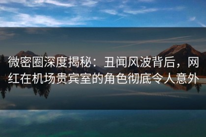 微密圈深度揭秘：丑闻风波背后，网红在机场贵宾室的角色彻底令人意外