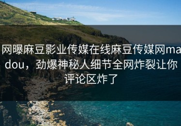 网曝麻豆影业传媒在线麻豆传媒网madou，劲爆神秘人细节全网炸裂让你评论区炸了