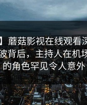 【速报】蘑菇影视在线观看深度揭秘：内幕风波背后，主持人在机场贵宾室的角色罕见令人意外