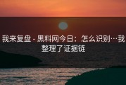 我来复盘 - 黑料网今日：怎么识别…我整理了证据链