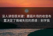 没人讲但很关键：蘑菇片场的收音布置决定了情绪失控的质感｜别学我