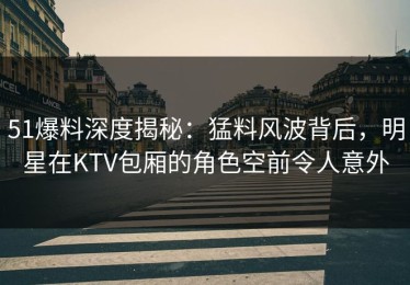 51爆料深度揭秘：猛料风波背后，明星在KTV包厢的角色空前令人意外